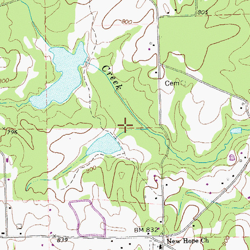 Topographic Map of Leach Lake, GA