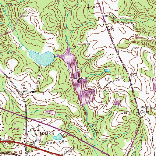 Topographic Map of Cox Lake, GA