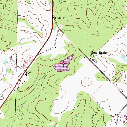 Topographic Map of Walker Lake, GA