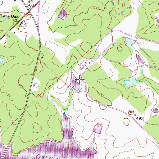 Topographic Map of Kraft Lake Dam, GA