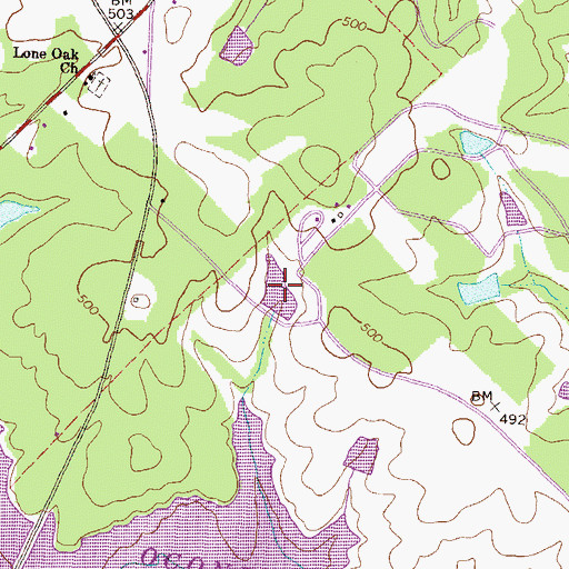 Topographic Map of Kraft Lake, GA