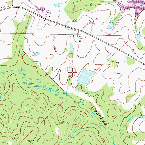 Topographic Map of Beall Lake Dam, GA