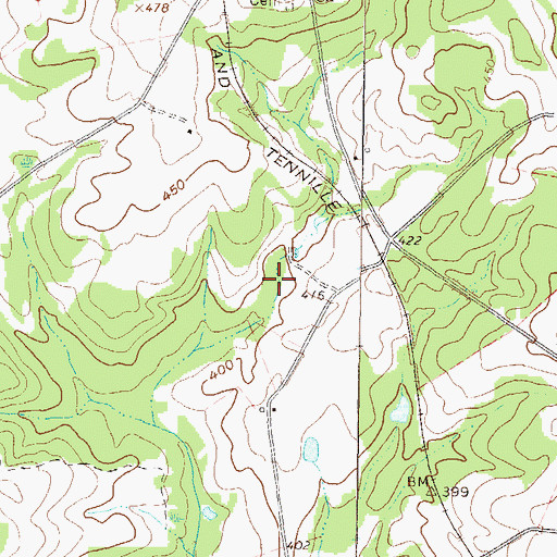 Topographic Map of Johnson Lake Dam, GA