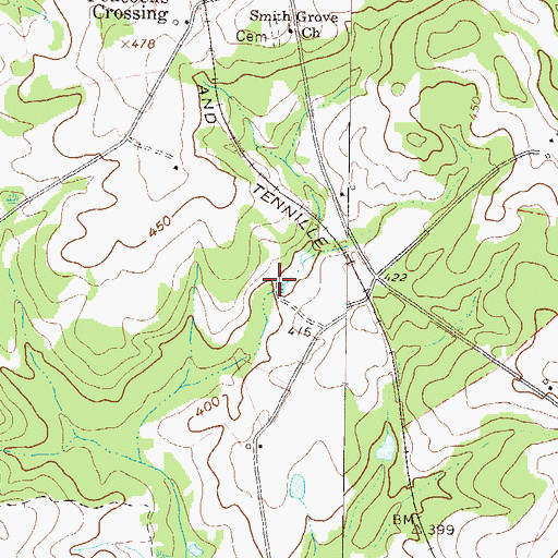 Topographic Map of Johnson Lake, GA