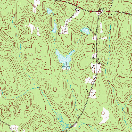 Topographic Map of Hicks Lake Dam, GA