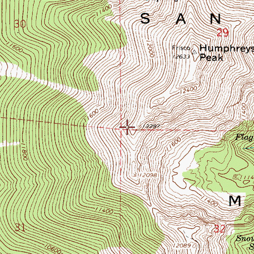 Topographic Map of San Francisco Mountain, AZ