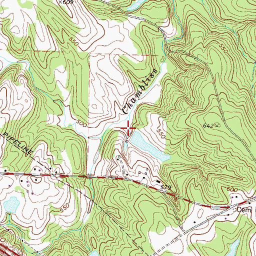 Topographic Map of Millwood Lake Dam, GA