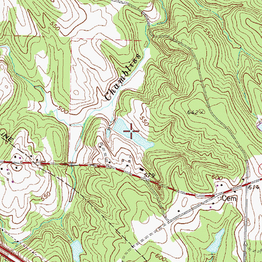 Topographic Map of Millwood Lake, GA