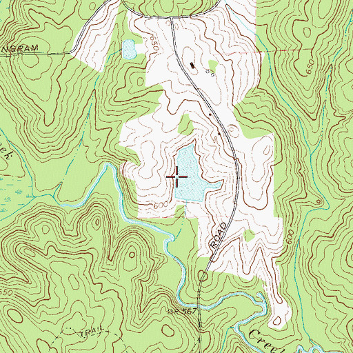 Topographic Map of Jones Lake Dam, GA
