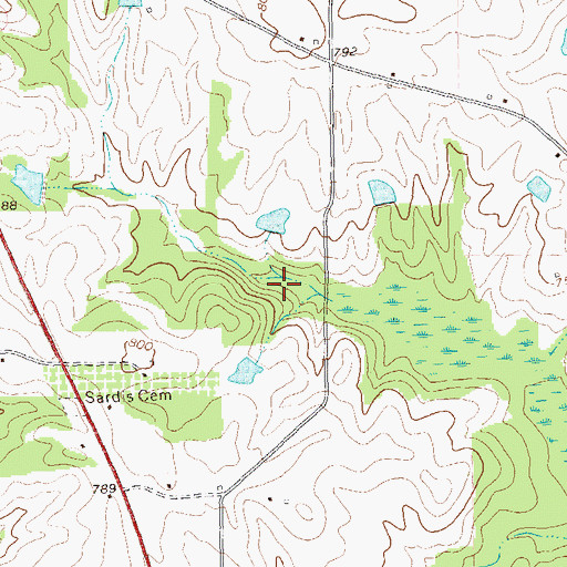 Topographic Map of Mangham Lake Dam, GA