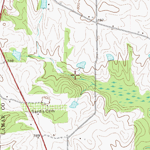 Topographic Map of Mangham Lake, GA