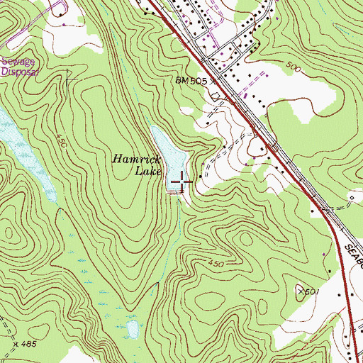 Topographic Map of Hogan Lake Dam, GA