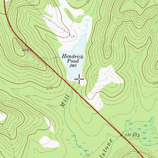 Topographic Map of Hendricks Lake Dam, GA