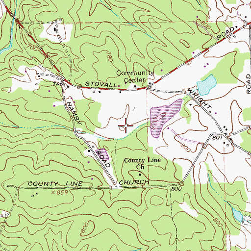 Topographic Map of Edmondson Lake, GA