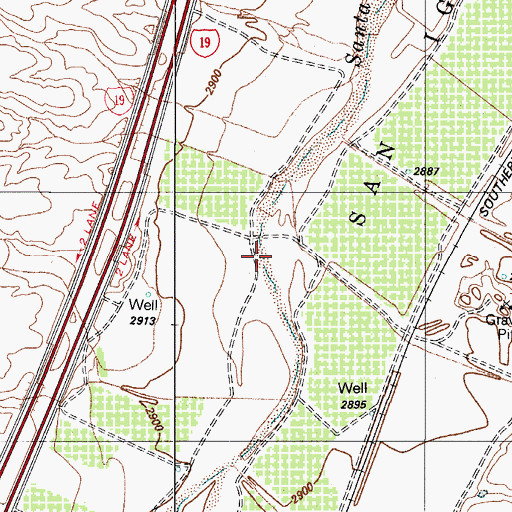 Topographic Map of San Ignacio de la Canoa, AZ