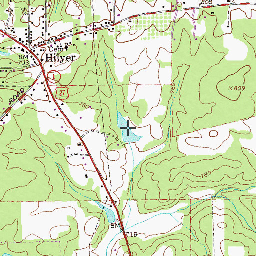 Topographic Map of Ouvre Lake, GA