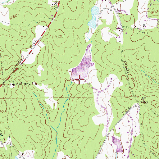 Topographic Map of Clair Lake Dam, GA