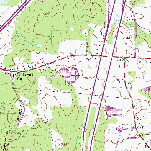 Topographic Map of Hanks Lake Dam, GA