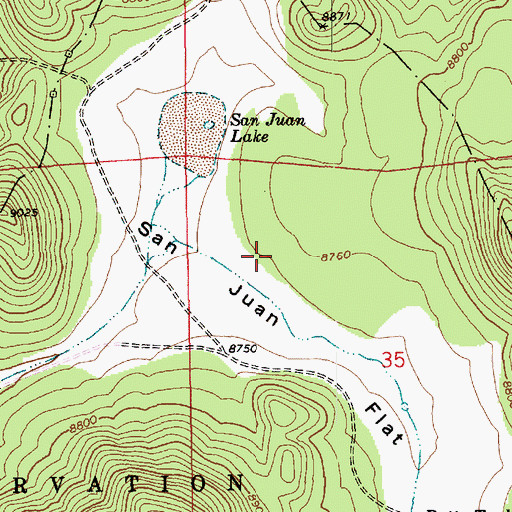 Topographic Map of San Juan Flat, AZ