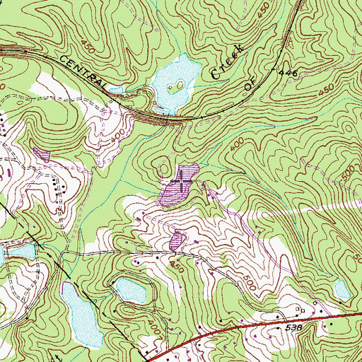 Topographic Map of Cauley Lake, GA