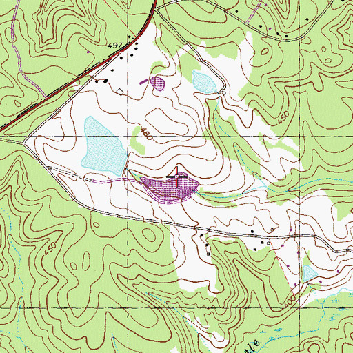 Topographic Map of Lower Hawkins Lake Dam, GA