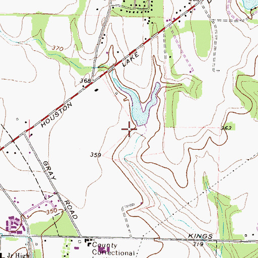 Topographic Map of Jacobs Lake Dam, GA
