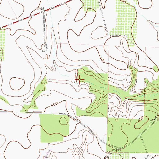 Topographic Map of Dumas Lake Dam, GA