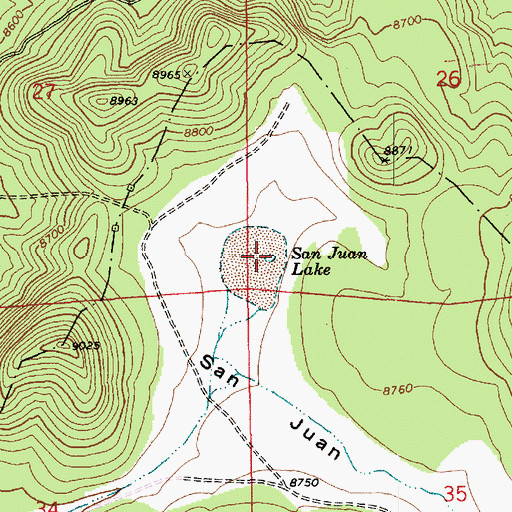 Topographic Map of San Juan Lake, AZ