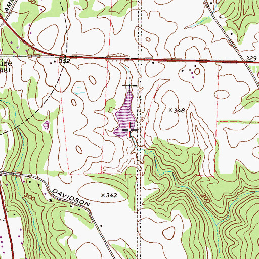 Topographic Map of Perdue Lake Dam, GA