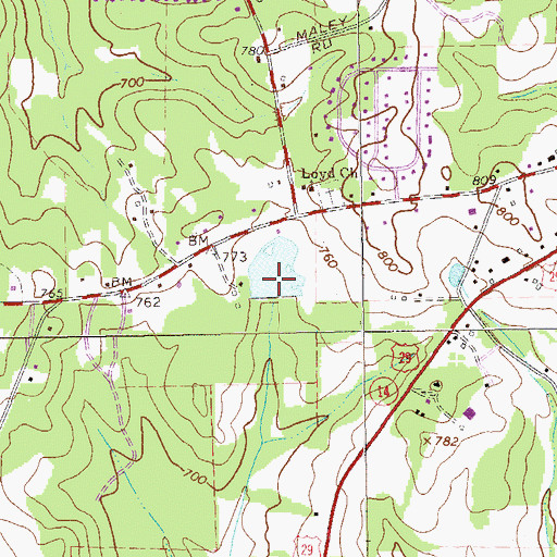 Topographic Map of Darden Dam, GA