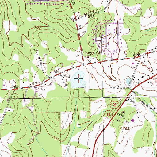 Topographic Map of Darden Lake, GA