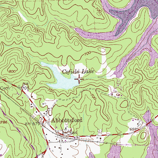 Topographic Map of Cofield Dam, GA