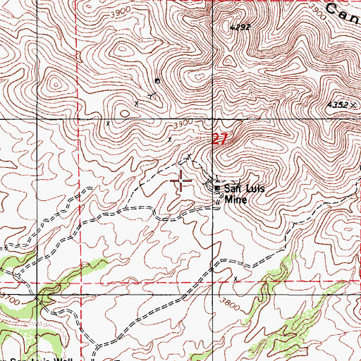 Topographic Map of San Luis Mine, AZ