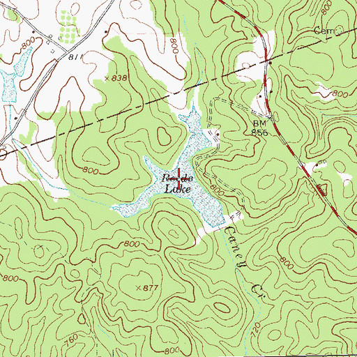 Topographic Map of Reeds Dam, GA