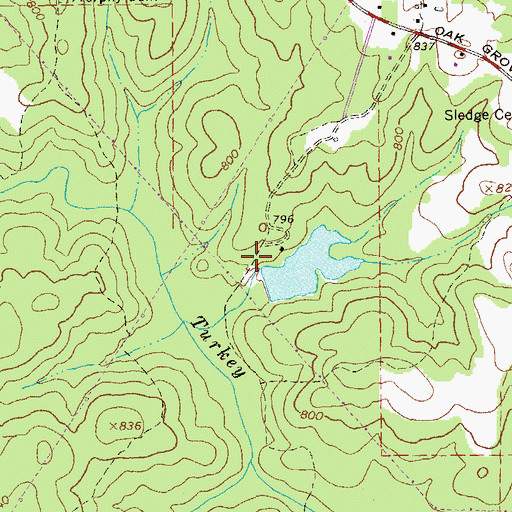 Topographic Map of Livingston Dam, GA