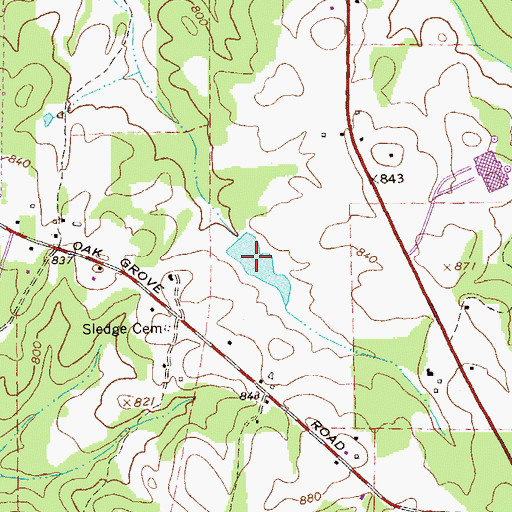 Topographic Map of Floyd Lake, GA
