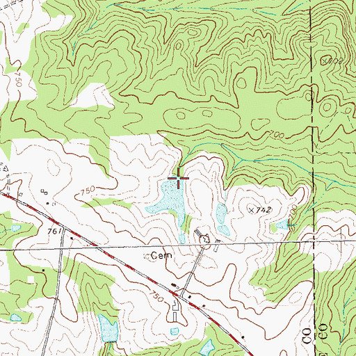 Topographic Map of Sanders Dam, GA