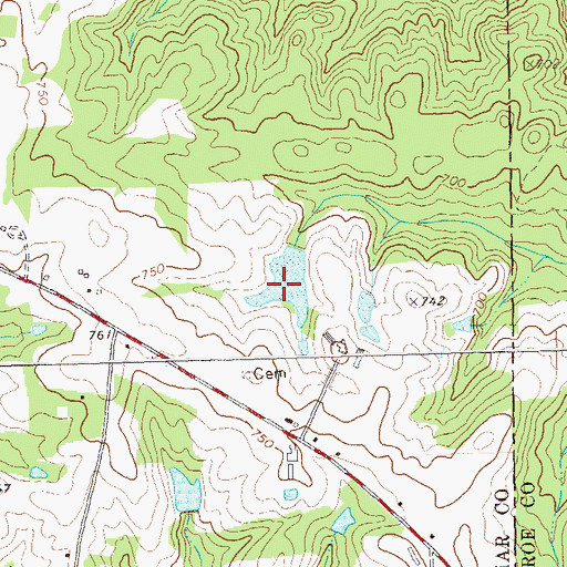 Topographic Map of Sanders Lake, GA