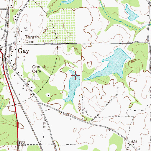 Topographic Map of Estes Dam, GA