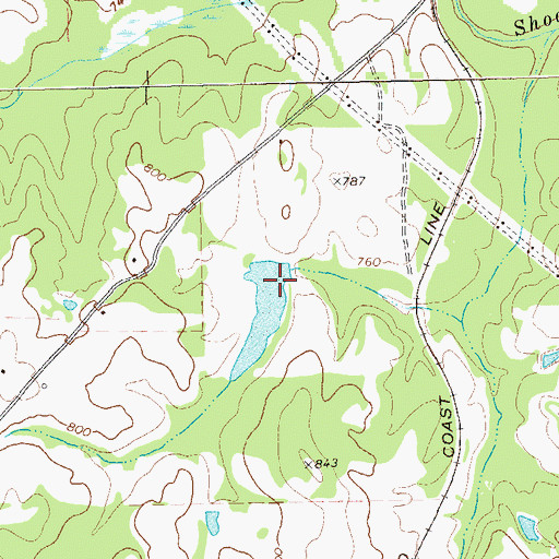 Topographic Map of Weaver Dam, GA