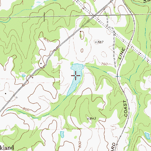 Topographic Map of Weaver Lake, GA