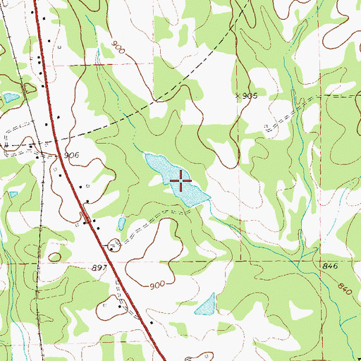 Topographic Map of Dolliver Lake, GA