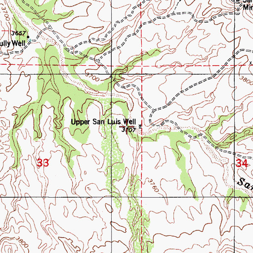 Topographic Map of San Luis Well, AZ