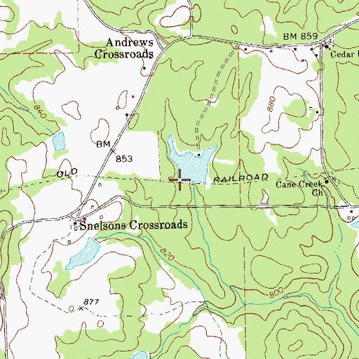 Topographic Map of Adcock Dam, GA