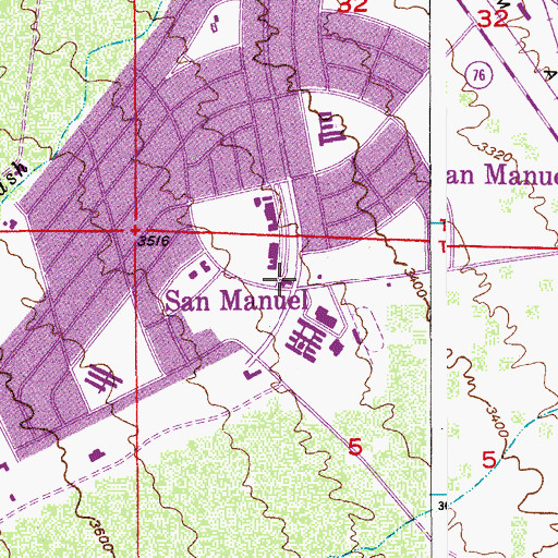 Topographic Map of San Manuel, AZ