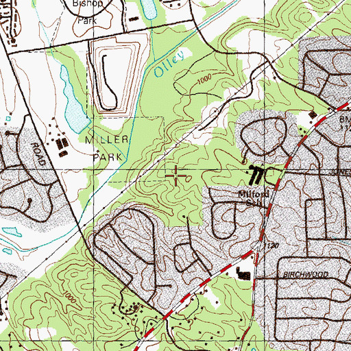 Topographic Map of Canterbury Golf Club Dam, GA