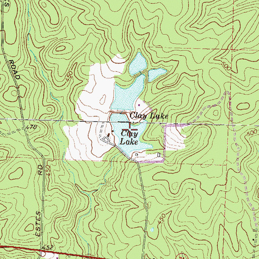 Topographic Map of Clay South Lake, GA
