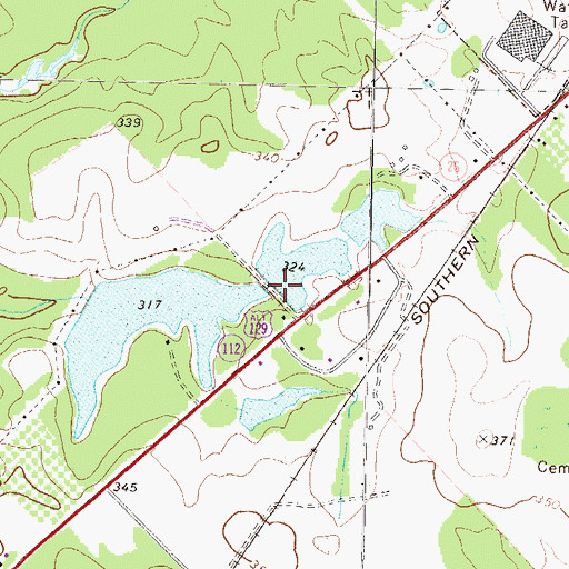 Topographic Map of Harris Dam, GA