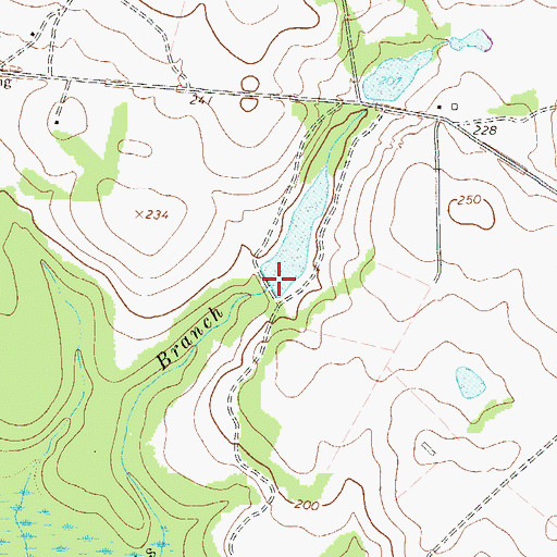 Topographic Map of Fenwick Lake Dam, GA