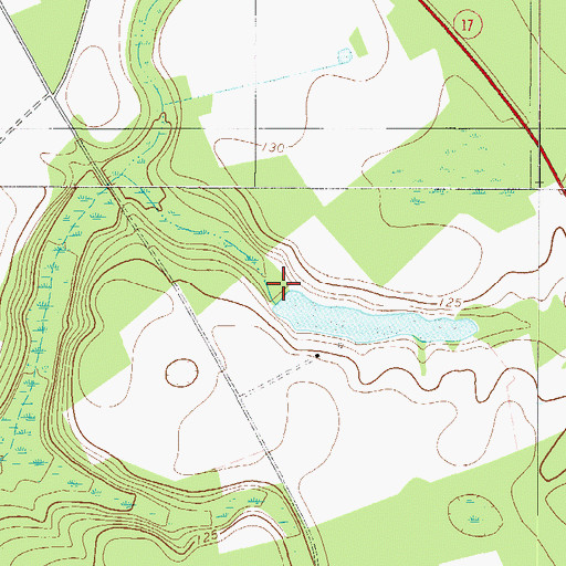 Topographic Map of Stokes Lake Dam, GA